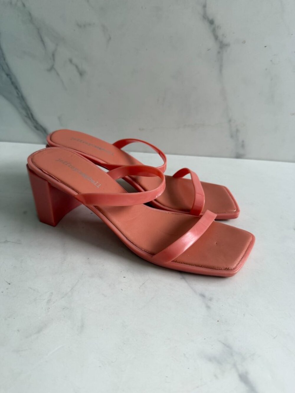 JEFFREY CAMPBELL Peach Jelly Sandals Heels Size 8